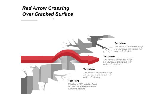 Red Arrow Crossing Over Cracked Surface Ppt PowerPoint Presentation Layouts Picture