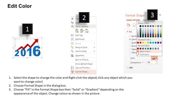 Red Growth Arrow With 2016 Year Powerpoint Templates