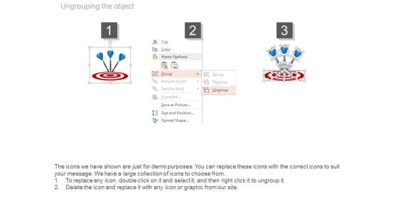 Red Target Board With Three Arrows On It Powerpoint Slides