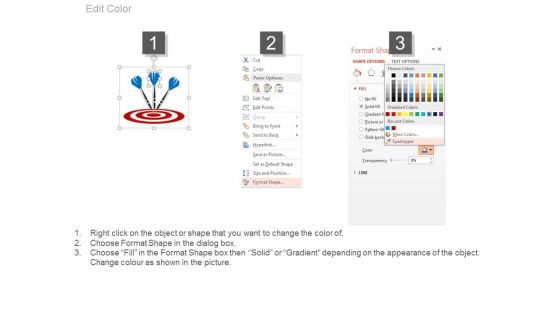 Red Target Board With Three Arrows On It Powerpoint Slides