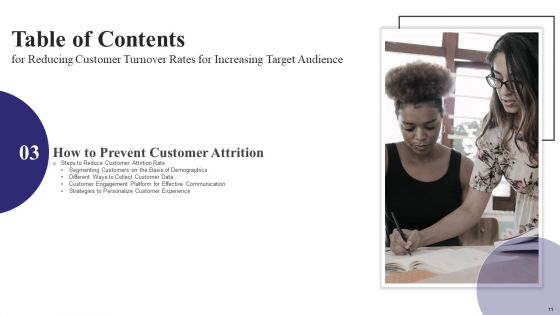 Reducing Customer Turnover Rates For Increasing Target Audience Ppt PowerPoint Presentation Complete Deck With Slides
