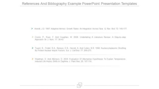 References And Bibliography Example Powerpoint Presentation Templates