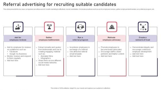 Referral Advertising For Recruiting Suitable Candidates Portrait PDF