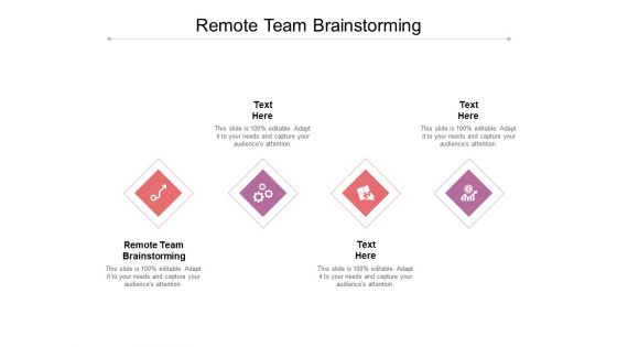 Remote Team Brainstorming Ppt PowerPoint Presentation Outline Cpb