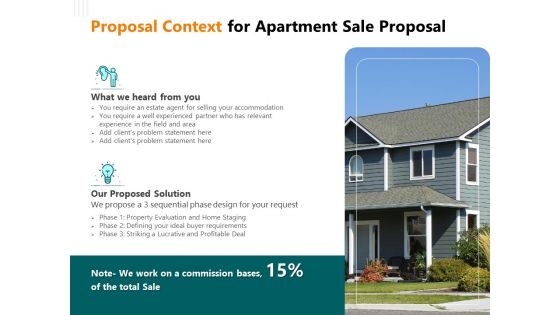 Rent Condominium Proposal Context For Apartment Sale Proposal Ppt File Slideshow PDF