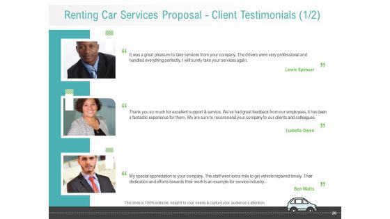 Renting Car Services Proposal Ppt PowerPoint Presentation Complete Deck With Slides