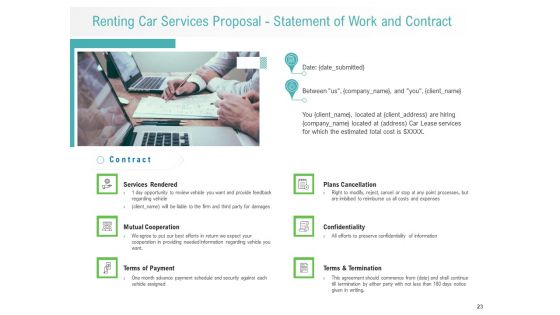 Renting Car Services Proposal Ppt PowerPoint Presentation Complete Deck With Slides