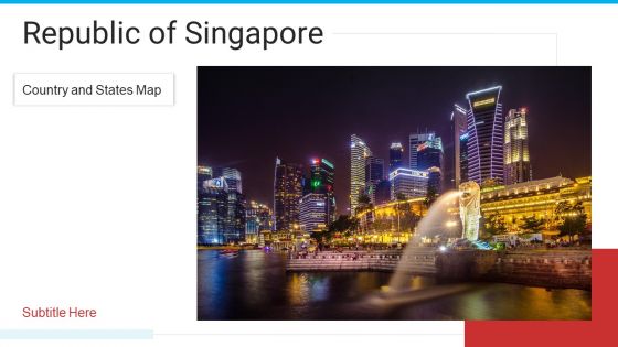 Republic Of Singapore Country And States Map PowerPoint Template