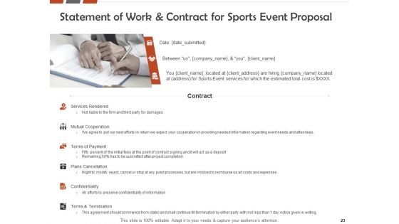 Request For A Sporting Event Proposal Ppt PowerPoint Presentation Complete Deck With Slides