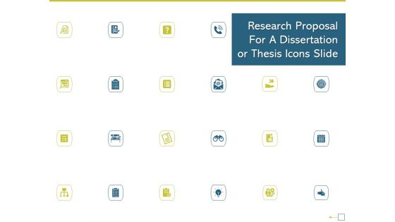 Research Proposal For A Dissertation Or Thesis Icons Slide Template PDF