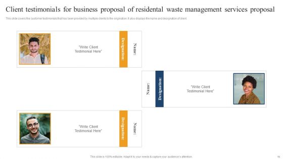 Residental Waste Management Services Proposal Ppt PowerPoint Presentation Complete Deck With Slides
