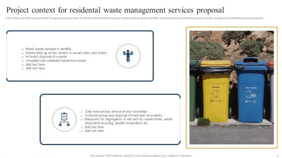 Residental Waste Management Services Proposal Ppt PowerPoint Presentation Complete Deck With Slides