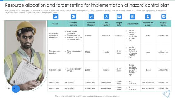 Resource Allocation And Target Setting For Implementation Of Hazard Control Plan Microsoft PDF