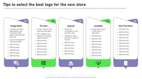 Retail Outlet Opening To Enhance Product Sale Tips To Select The Best Logo Rules PDF