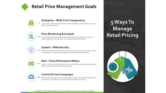 Retail Price Management Goals Ppt PowerPoint Presentation Summary Diagrams