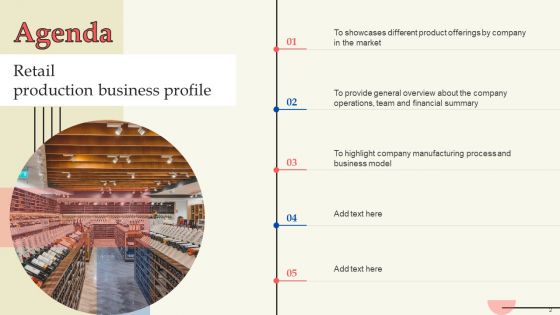 Retail Production Business Profile Ppt PowerPoint Presentation Complete Deck With Slides