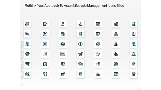Rethink Your Approach To Asset Lifecycle Management Icons Slide Graphics PDF