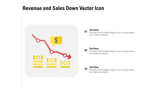 Revenue And Sales Down Vector Icon Ppt PowerPoint Presentation Inspiration Gallery PDF