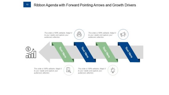 Ribbon Agenda Slides For Meeting Growth Target Ppt PowerPoint Presentation Complete Deck