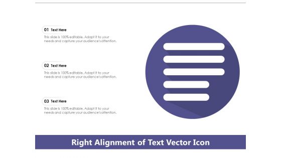 Right Alignment Of Text Vector Icon Ppt PowerPoint Presentation File Backgrounds PDF
