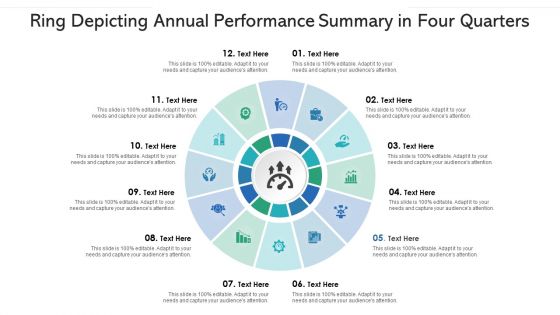 Ring Depicting Annual Performance Summary In Four Quarters Ppt Gallery Design Inspiration PDF Ring Depicting Annual Performance Summary In Four Quarters Ppt Gallery Design Inspiration PDF