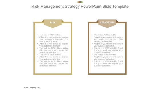 Risk Management Strategy Powerpoint Slide Template