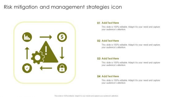 Risk Mitigation And Management Strategies Icon Slides PDF Risk Mitigation And Management Strategies Icon Slides PDF