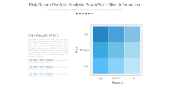Risk Return Portfolio Analysis Powerpoint Slide Information