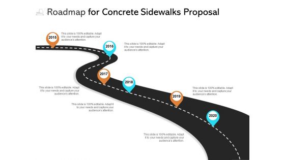 Roadmap For Concrete Sidewalks Proposal Ppt PowerPoint Presentation Design Templates
