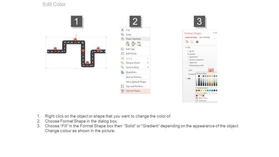 Roadmap With Location Pointers Powerpoint Slides