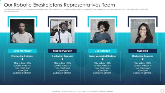 Robotic Armor IT Our Robotic Exoskeletons Representatives Team Background PDF