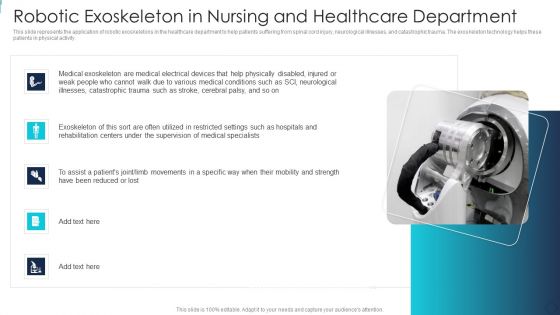 Robotic Armor IT Robotic Exoskeleton In Nursing And Healthcare Department Elements PDF