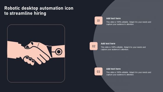 Robotic Desktop Automation Icon To Streamline Hiring Summary PDF