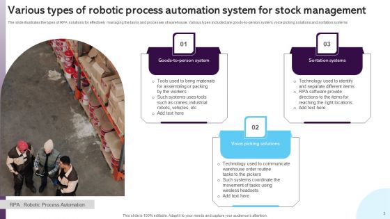 Robotic Process Automation For Stock Management Ppt PowerPoint Presentation Complete Deck With Slides