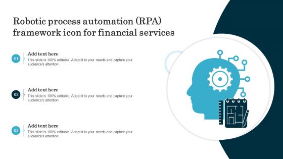 Robotic Process Automation RPA Framework Icon For Financial Services Elements PDF
