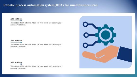 Robotic Process Automation Systemrpa For Small Business Icon Download PDF