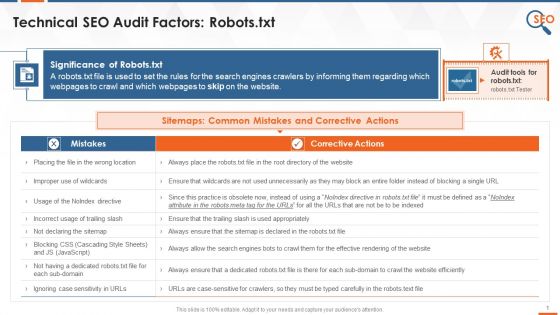 Robots Txt Inspection Factor For SEO Audit Training Ppt