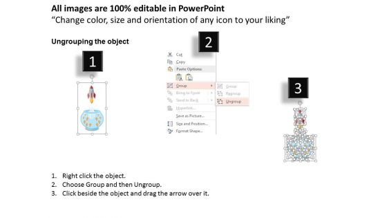 Rocket Coming Out Of Fish Bowl Powerpoint Templates