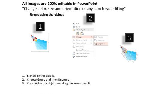 Rocket Five Text Boxes Diagram For Growth Powerpoint Template