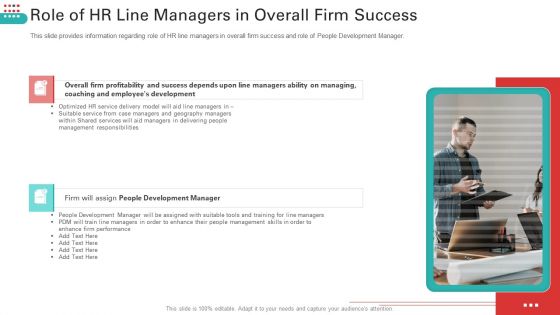 Role Of HR Line Managers In Overall Firm Success Background PDF