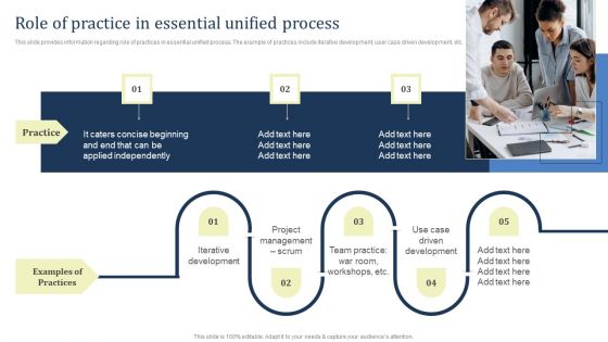 Role Of Practice In Essential Unified Process Mockup PDF