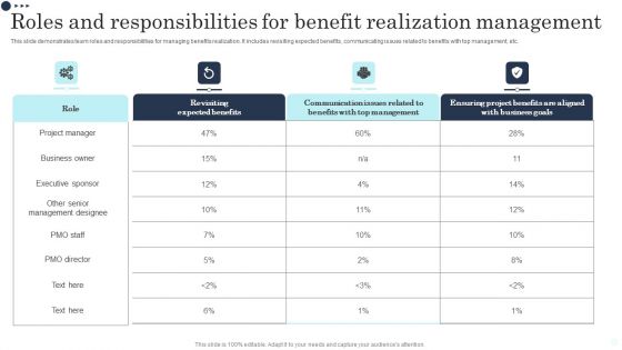 Roles And Responsibilities For Benefit Realization Management Sample PDF