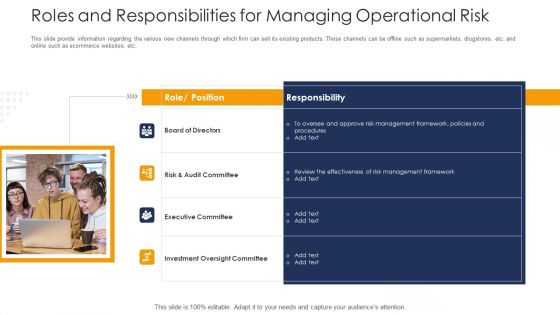 Roles And Responsibilities For Managing Operational Risk Brochure PDF