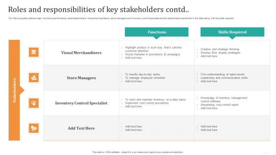 Roles And Responsibilities Of Key Stakeholders Professional PDF
