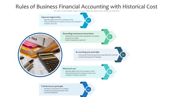 Rules Of Business Financial Accounting With Historical Cost Ppt PowerPoint Presentation Professional Slide Portrait PDF