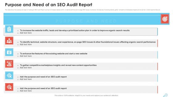 SEO Audit Report To Enhance Organic Search And Website Sessions Ppt PowerPoint Presentation Complete Deck With Slides