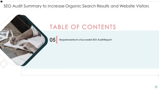 SEO Audit Summary To Increase Organic Search Results And Website Visitors Ppt PowerPoint Presentation Complete Deck With Slides