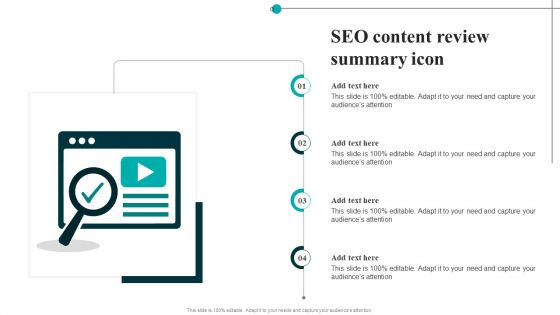 SEO Content Review Summary Icon Diagrams PDF