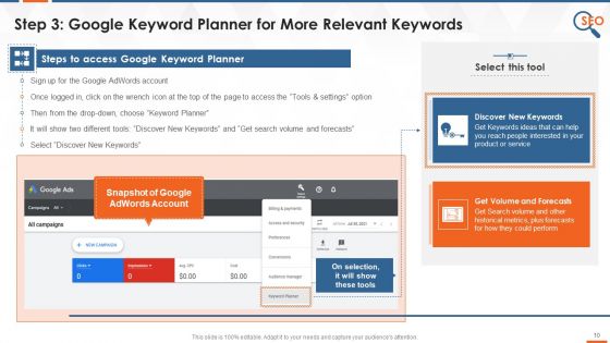 SEO Training Exercise On Keyword Research Training Ppt