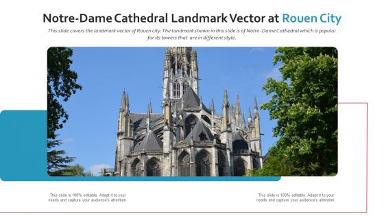 Notre Dame Cathedral Landmark Vector At Rouen City PowerPoint Presentation Ppt Template PDF